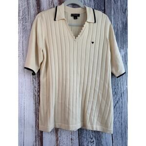 Studio Park x Alberti Popaj Galentine's Color Pop Knit Polo  Ivory Size Large